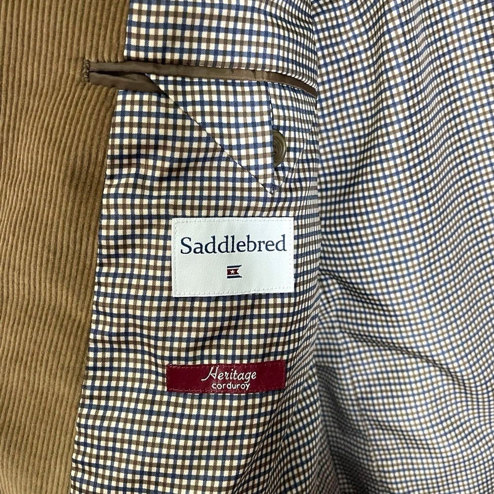 Saddlebred 44L Corduroy Blazer Elbow Patches Heritage Dark Academia Professor - Picture 12 of 13